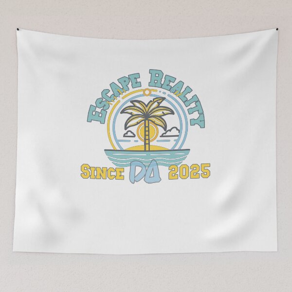 Item preview, Escape Reality Vintage Varsity Palm Tree Retro Beach Tropical Streetwear Graphic designed and sold by DesignArtist.ia.