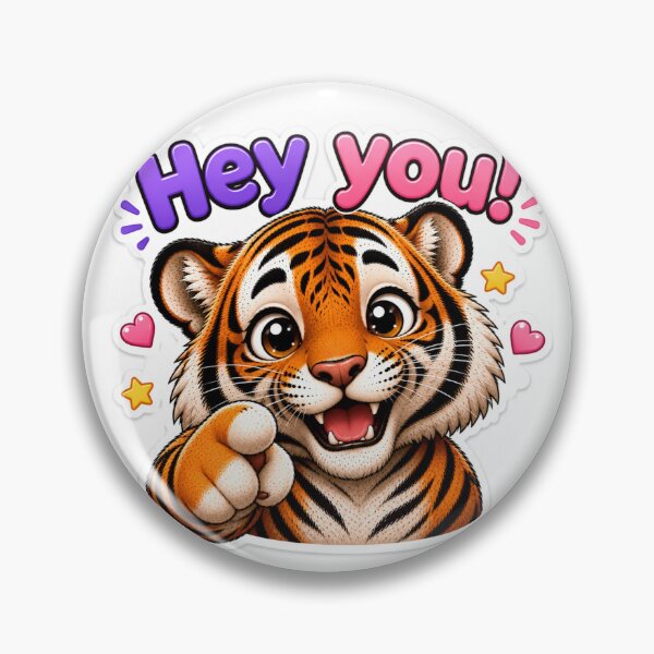 Item preview, Cute Tiger Hey You Chibi Sticker designed and sold by PremVerse.