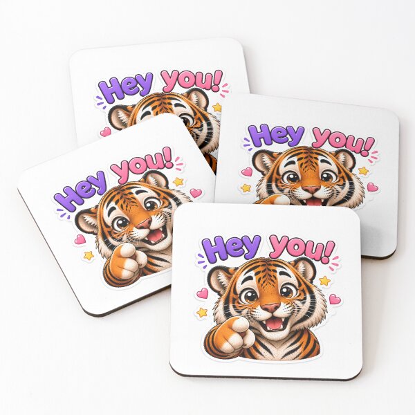 Item preview, Cute Tiger Hey You Chibi Sticker designed and sold by PremVerse.