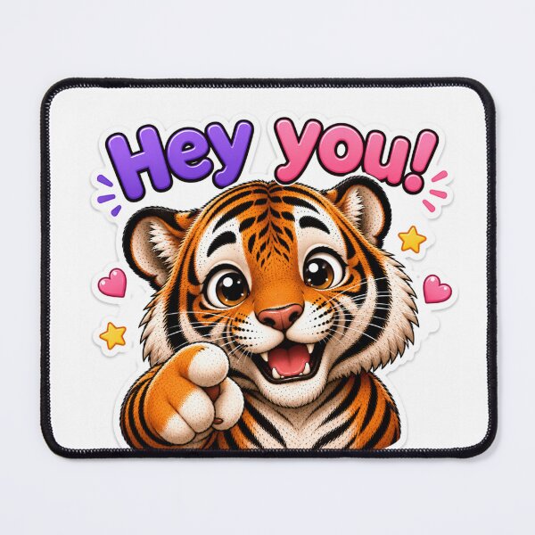 Item preview, Cute Tiger Hey You Chibi Sticker designed and sold by PremVerse.