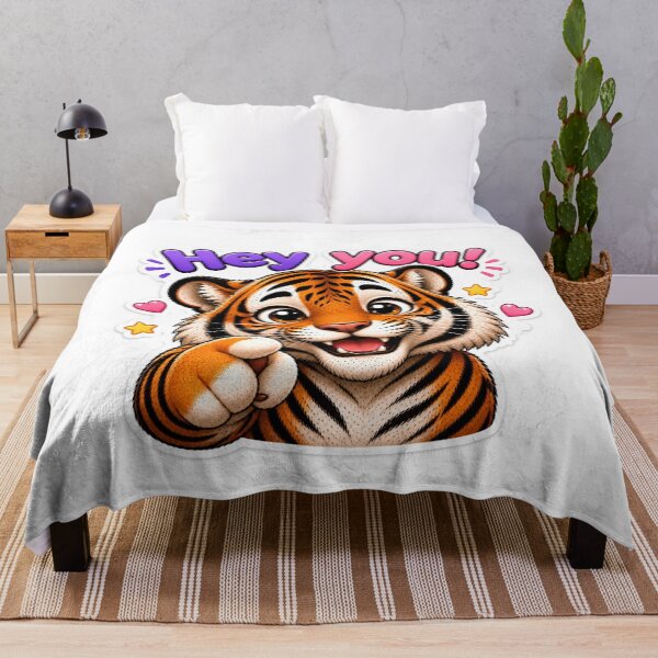 Item preview, Cute Tiger Hey You Chibi Sticker designed and sold by PremVerse.