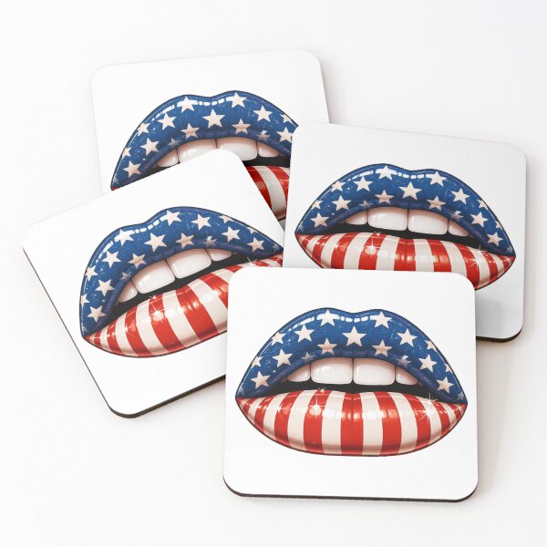 Item preview, American Flag Lips | Patriotic USA Lip Art | Fourth of July Pop Art Design designed and sold by MoodLay.