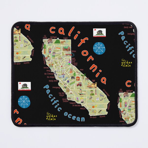 Item preview, California Map with State Icons, Cities, Famous People by Carla Daly designed and sold by Carla Daly.