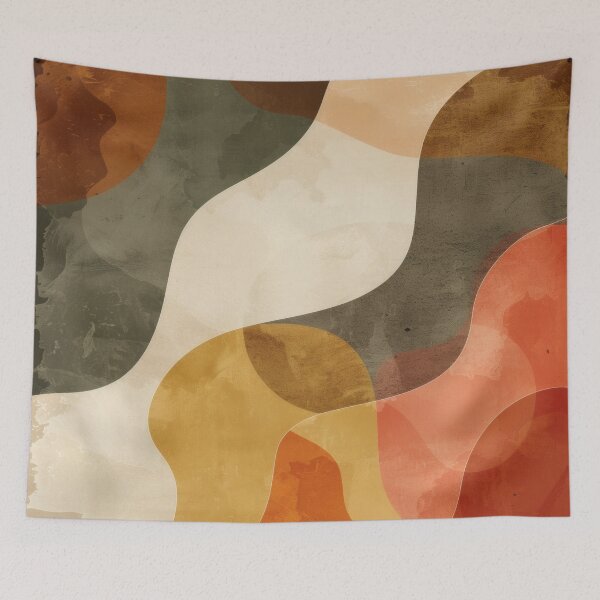 Item preview, Mid-Century Wavy Modern Abstract - Vintage Earth Tone - Retro Modernist Art designed and sold by GrinGalore.