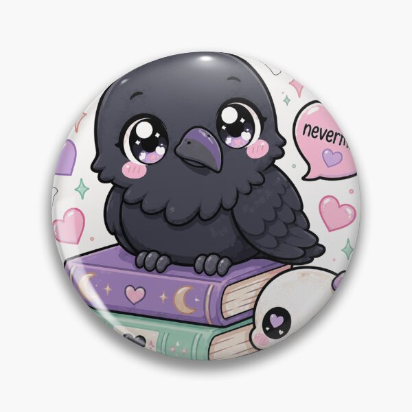 Item preview, Cute Kawaii Raven - Lil' Nevermore Sticker designed and sold by Riah Studio.