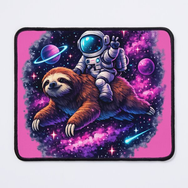 Item preview, Cosmic Sloth Rider – Astronaut Floating Through the Galaxy designed and sold by slikar.