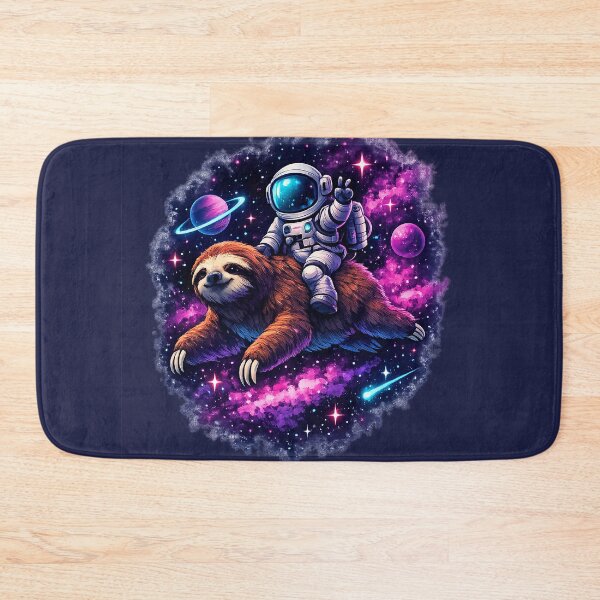 Item preview, Cosmic Sloth Rider – Astronaut Floating Through the Galaxy designed and sold by slikar.