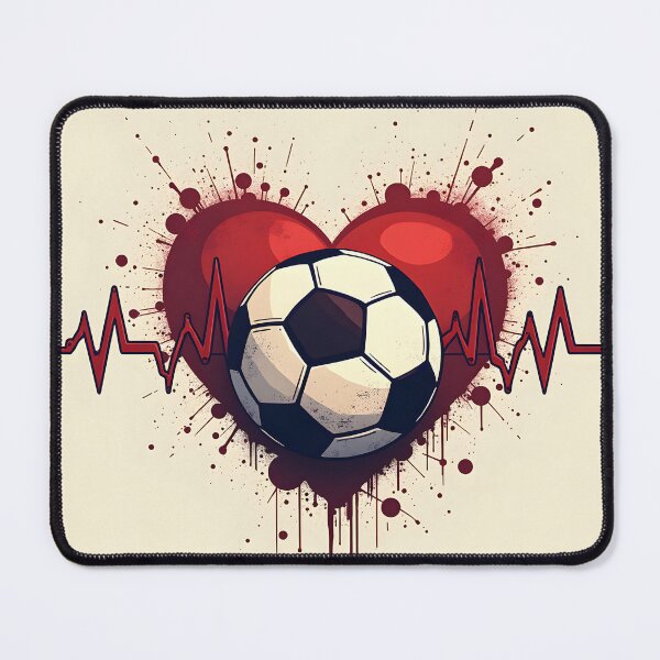 Item preview, Heartbeat of a Football Fan Soccer Lover T-Shirt Design designed and sold by MilaPrintify.