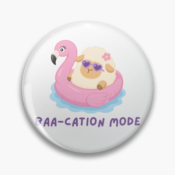 Item preview, Funny Sheep Float Sticker, Cute Summer Sheep on Flamingo Pool Float designed and sold by Tattyarts.
