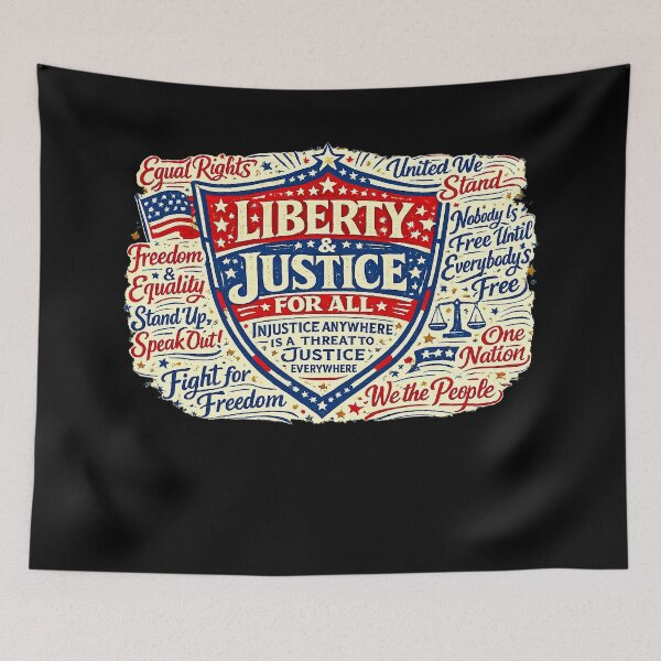 Item preview, ✴️ SHIELD OF DEMOCRACY COLLECTION ✴️ - LIBERITY AND JUSTICE FOR ALL - v2 designed and sold by WheelieGdArt.