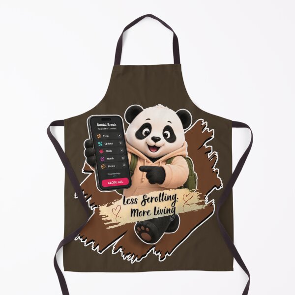 Item preview, Less Scrolling More Living Cute Panda Digital Detox Sticker designed and sold by EnginerdStudio.
