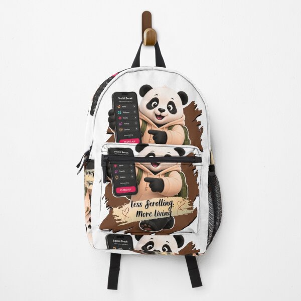 Item preview, Less Scrolling More Living Cute Panda Digital Detox Sticker designed and sold by EnginerdStudio.