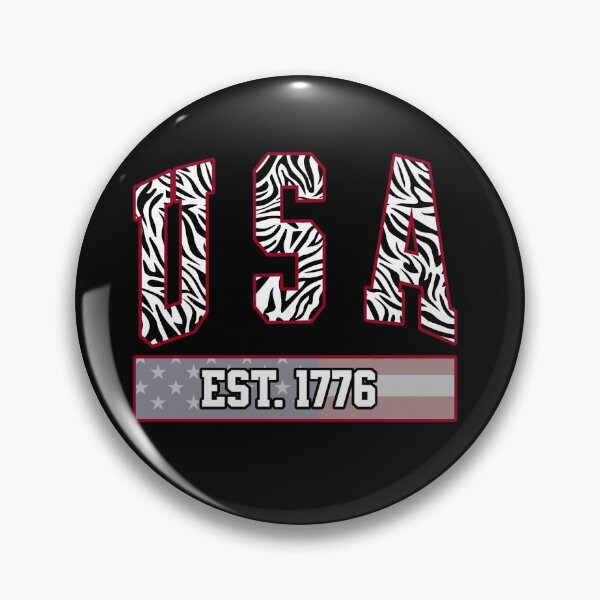 Item preview, USA Est 1776 Zebra Print Varsity Patriotic Design designed and sold by DjFreeq.