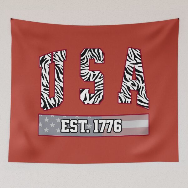 Item preview, USA Est 1776 Zebra Print Varsity Patriotic Design designed and sold by DjFreeq.