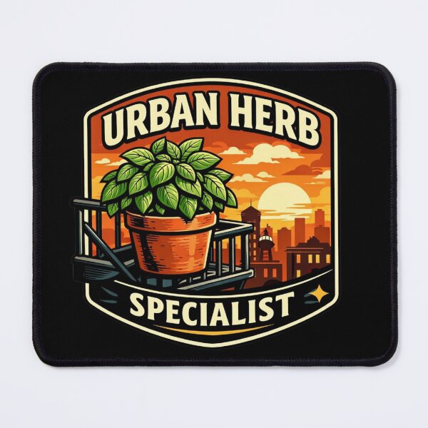 Item preview, Urban Herb Specialist – City Basil Sunset Badge designed and sold by Timeless Junction.