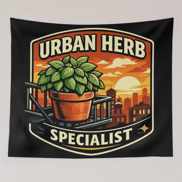 Item preview, Urban Herb Specialist – City Basil Sunset Badge designed and sold by Timeless Junction.