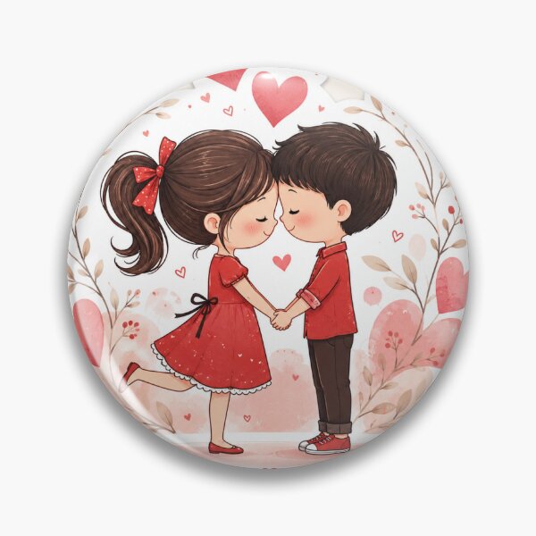 Item preview, Cute Romantic Couple Sticker Sweet Love Illustration Adorable Chibi Couple Art designed and sold by StyloStudio.