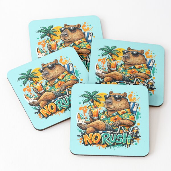 Item preview, No Rush Capybara | Summer Vacation Vibes Streetwear Art designed and sold by SGeorgee.