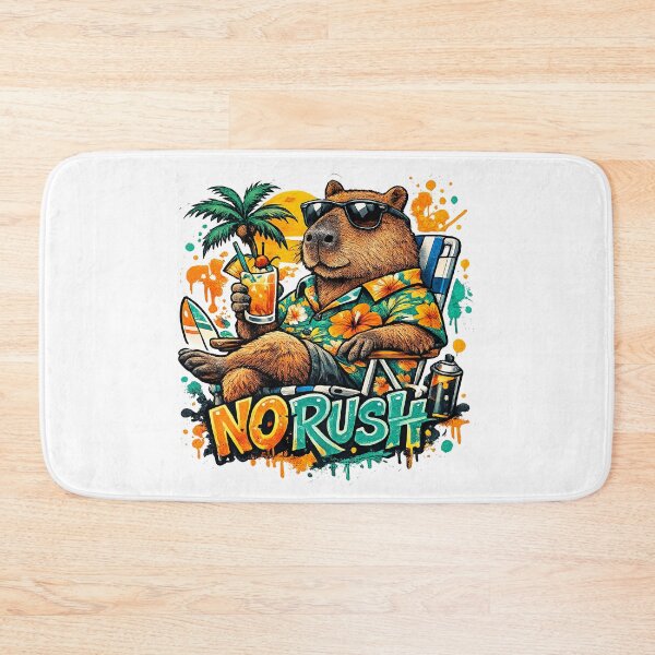 Item preview, No Rush Capybara | Summer Vacation Vibes Streetwear Art designed and sold by SGeorgee.