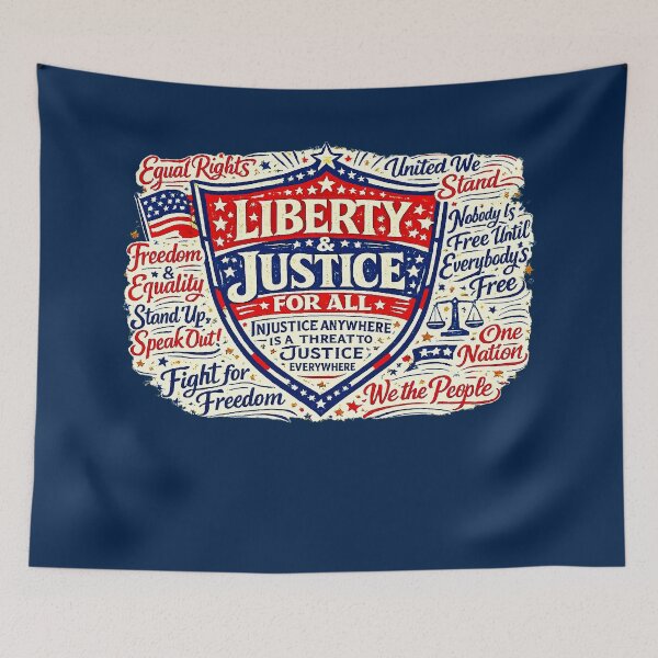 Item preview, ✴️ SHIELD OF DEMOCRACY COLLECTION ✴️ - LIBERITY AND JUSTICE FOR ALL - v3 designed and sold by WheelieGdArt.