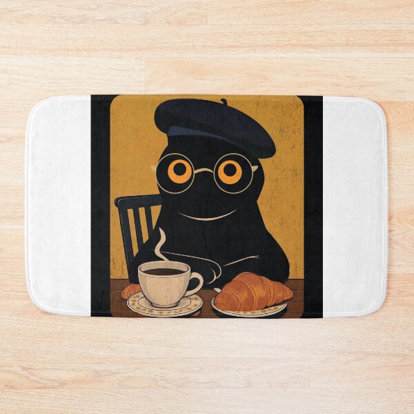 Item preview, Bonjour Mon Amour Black Cat French Cafe designed and sold by PurrfectHome.
