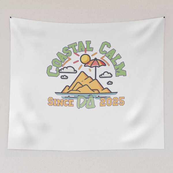 Item preview, Coastal Calm Vintage Varsity Retro Beach Island Parasol Summer Streetwear Graphic designed and sold by DesignArtist.ia.