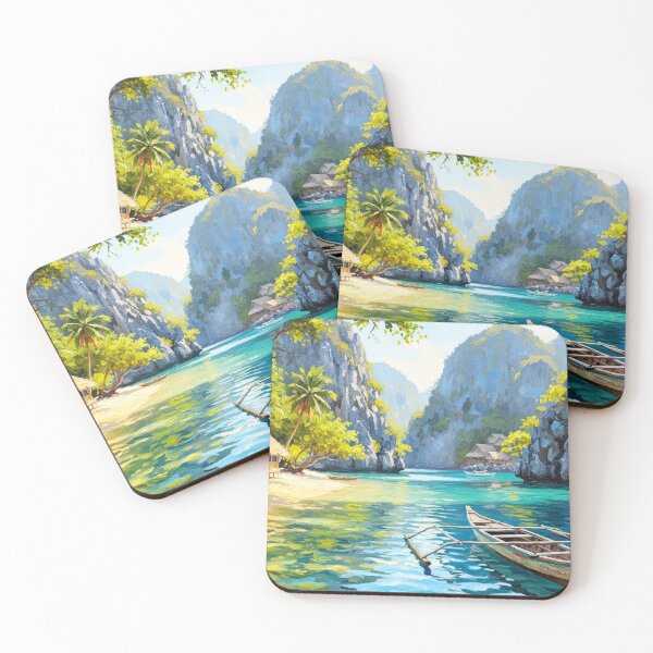 Item preview, El Nido Hidden Lagoon — Palawan Philippine Tropical Oil Painting Art designed and sold by Francis & May.