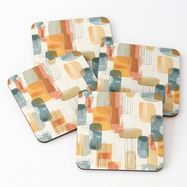 Item preview, Mid-Century Line Art Modern Abstract - Vintage Earth Tone - Retro Modernist Pattern designed and sold by GrinGalore.
