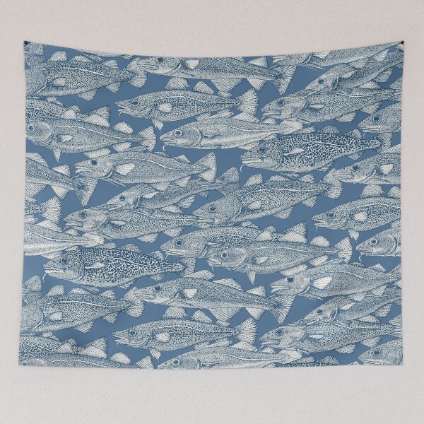 Item preview, Atlantic cod cobalt denim designed and sold by scrummy.