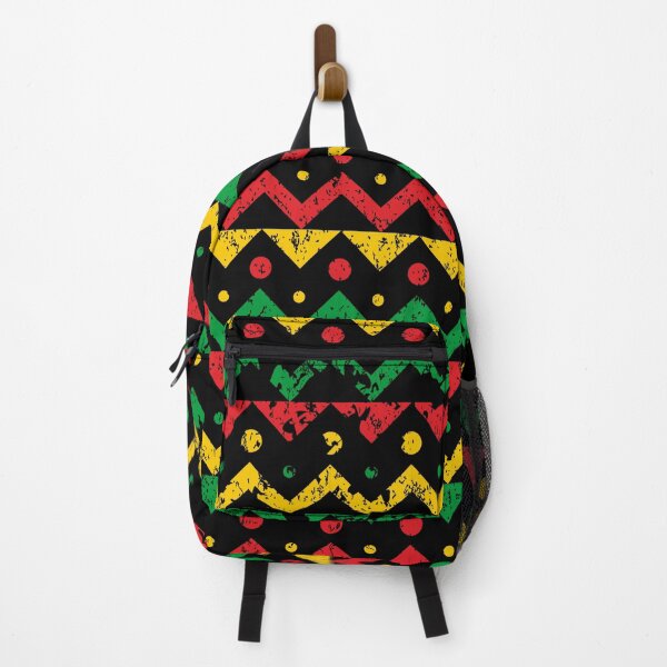 Item preview, Rasta Chevron Zigzag Grunge Pattern Red Gold Green Black Reggae Culture Graphic T-Shirt designed and sold by DERA RAY.
