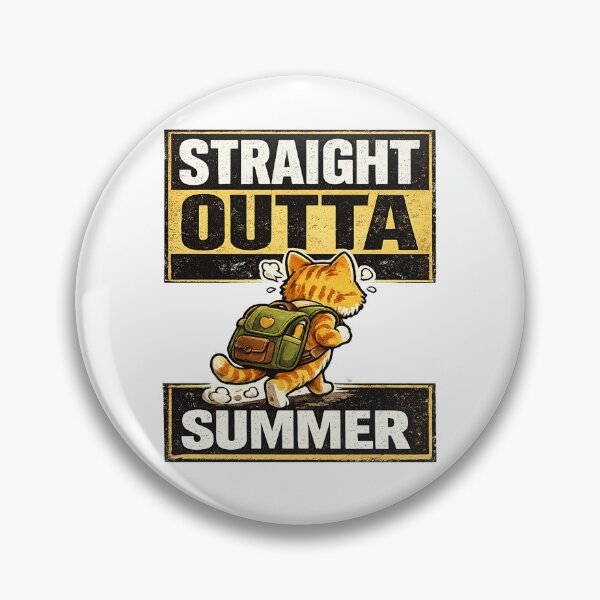 Item preview, Straight Outta Summer Funny Back To School Cat Student Design designed and sold by mansourhamid.