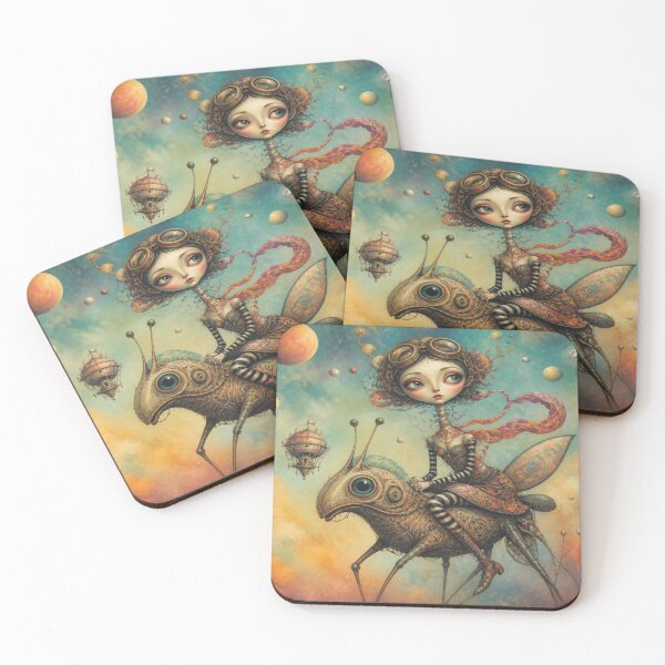 Item preview, Steampunk Fantasy Girl inspired by Moebius and Froud in Surreal Sky designed and sold by FotoworldEdel.