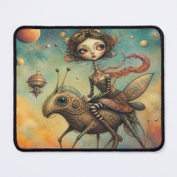 Item preview, Steampunk Fantasy Girl inspired by Moebius and Froud in Surreal Sky designed and sold by FotoworldEdel.