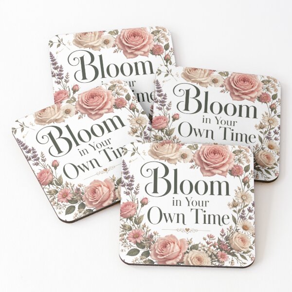 Item preview, Bloom In Your Own Time | Vintage Floral Inspirational Quote designed and sold by MoodLay.