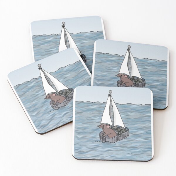 Item preview, Mouse Sailing Cute Sailor Animal Leaf Boat designed and sold by Rintampoi.