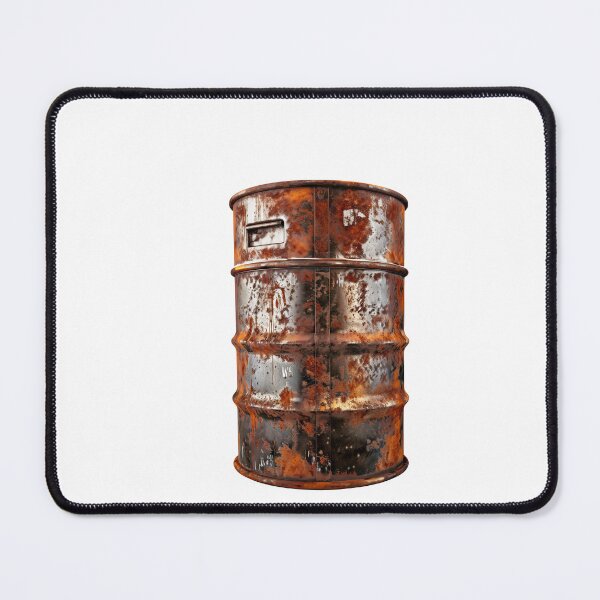 Item preview, Weathered lrusty steel oil barre against transparent background designed and sold by MiraCleAI.