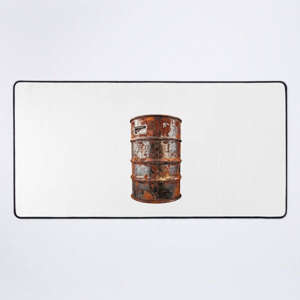 Item preview, Weathered lrusty steel oil barre against transparent background designed and sold by MiraCleAI.