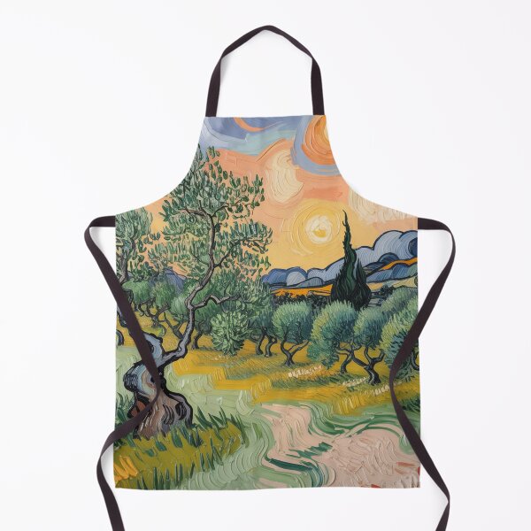 Item preview, Olive Grove at Sunset – Van Gogh Inspired Impressionist Landscape Wall Art designed and sold by Tamas Das.