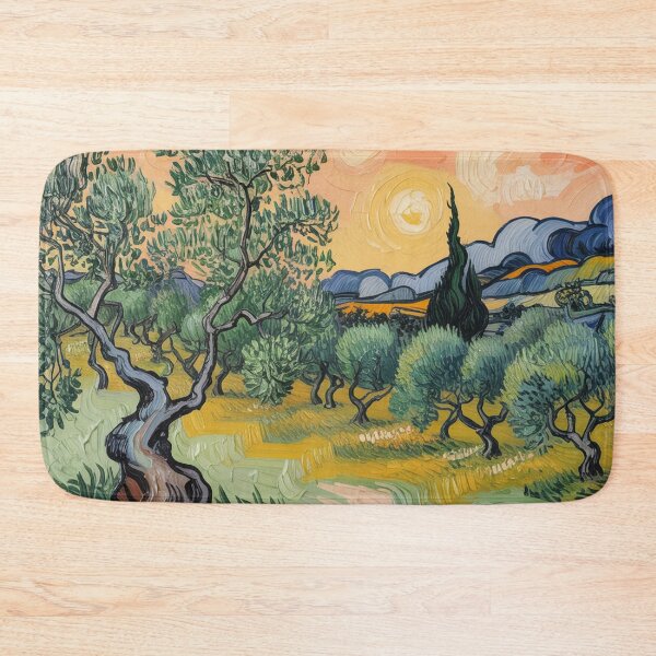 Item preview, Olive Grove at Sunset – Van Gogh Inspired Impressionist Landscape Wall Art designed and sold by Tamas Das.