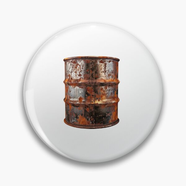 Item preview, Weathered rusty steel oil barrel against transparent background designed and sold by MiraCleAI.
