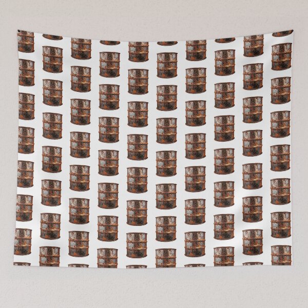 Item preview, Weathered rusty steel oil barrel against transparent background designed and sold by MiraCleAI.