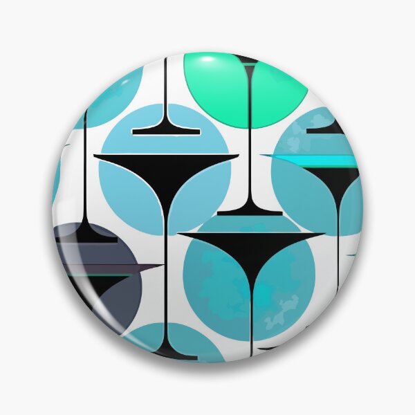 Item preview, Atomic Fifties Inspired Martinis In Grey Blue And Aqua designed and sold by taiche.