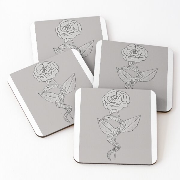 Item preview, Rose And Snake Edgy Tattoo Flash Illustration designed and sold by Rintampoi.