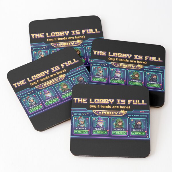 Item preview, THE LOBBY IS FULL - Retro Gaming Squad Pixel Art designed and sold by LevelUpLad.