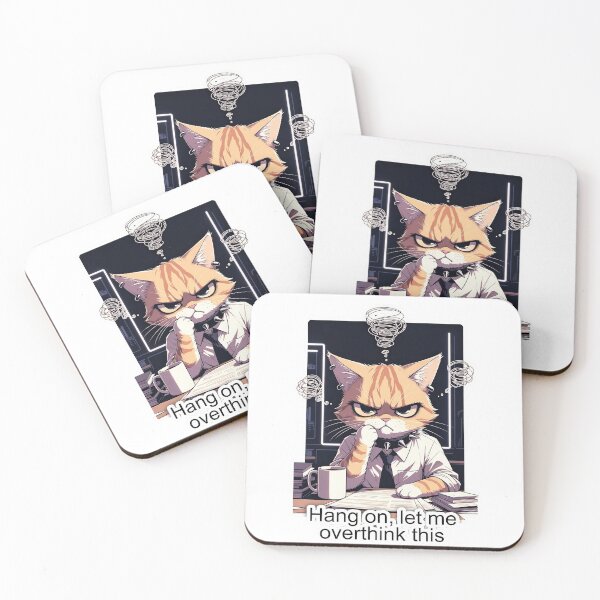 Item preview, Anxious Overthinking Goth Cat - Hang On Let Me Overthink This | Office Anxiety Sticker designed and sold by Amber Sky Creations.