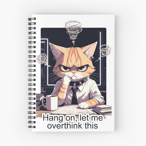 Item preview, Anxious Overthinking Goth Cat - Hang On Let Me Overthink This | Office Anxiety Sticker designed and sold by Amber Sky Creations.