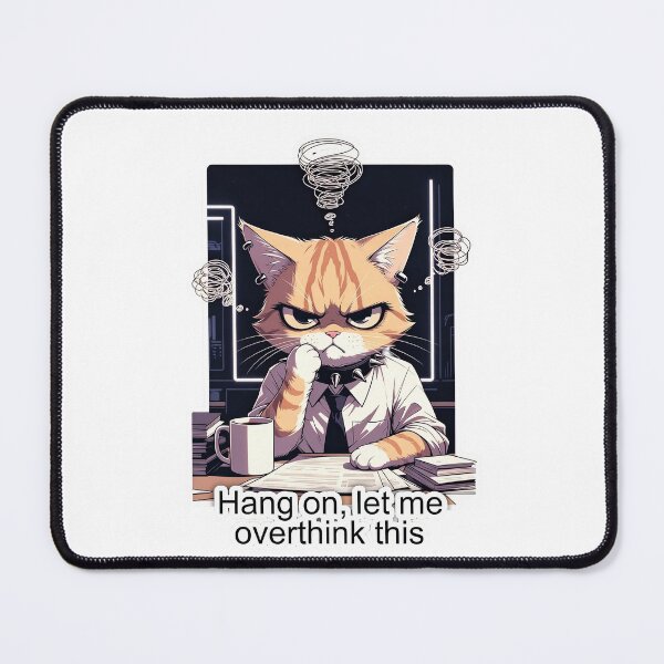 Item preview, Anxious Overthinking Goth Cat - Hang On Let Me Overthink This | Office Anxiety Sticker designed and sold by Amber Sky Creations.