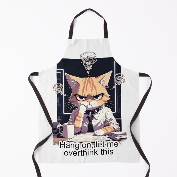 Item preview, Anxious Overthinking Goth Cat - Hang On Let Me Overthink This | Office Anxiety Sticker designed and sold by Amber Sky Creations.