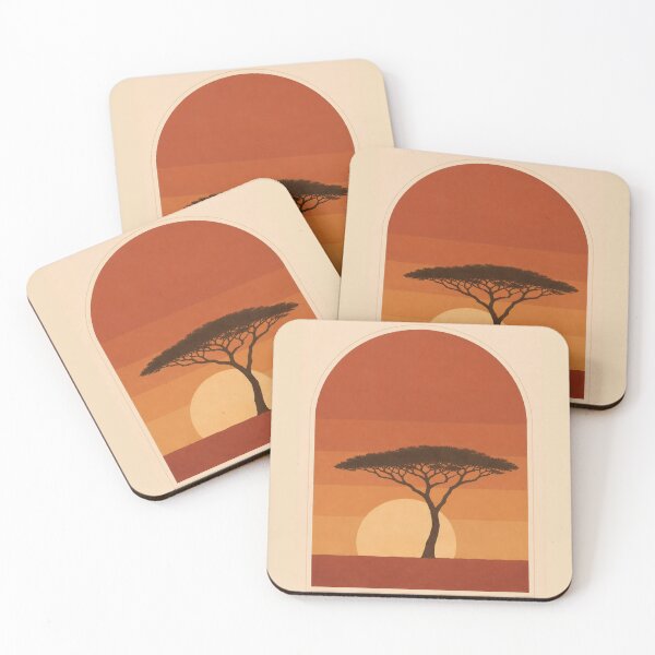 Item preview, Acacia Tree Wall Art – Afro Boho Sunset Print designed and sold by Martin's_Design.