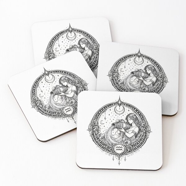 Item preview, Daily horoscopes, "Aquarius" Zodiac Art Nouveau  designed and sold by MusesWhispers.